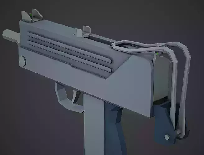 Stylized Mac-10 SMG Low Poly Mobile Ready Low-poly 3D model