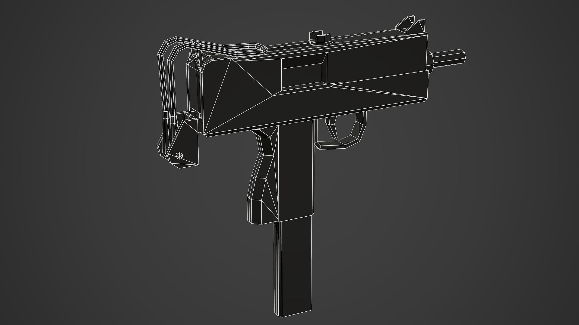 Stylized Mac-10 SMG Low Poly Mobile Ready Low-poly 3D model_6