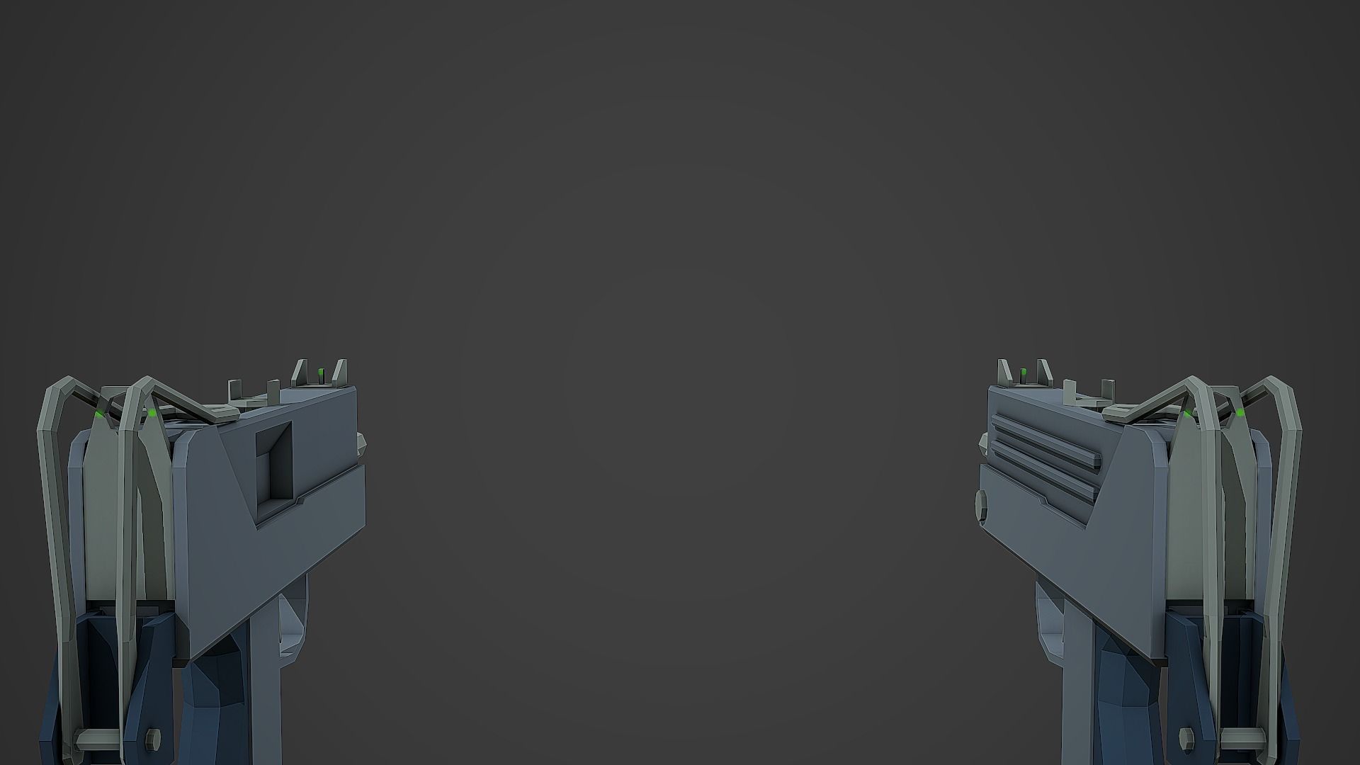 Stylized Mac-10 SMG Low Poly Mobile Ready Low-poly 3D model_5