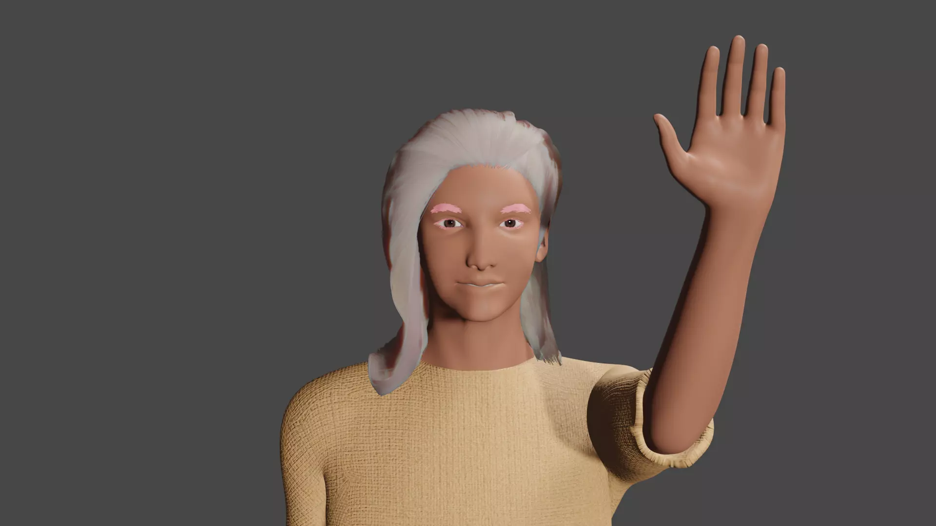 Fully Rigged Female Character- Edna Low-poly 3D model