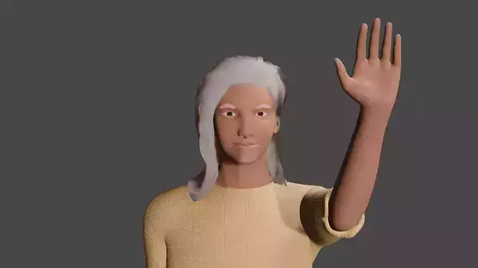 Fully Rigged Female Character- Edna Low-poly 3D model