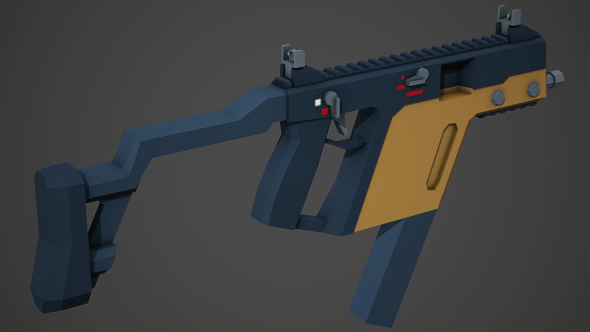 Stylized Kriss Vector SMG Low Poly Mobile Ready Low-poly 3D model_1