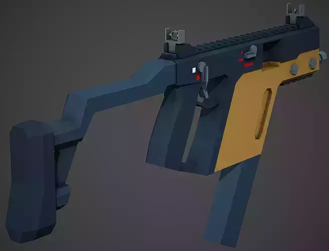Stylized Kriss Vector SMG Low Poly Mobile Ready Low-poly 3D model