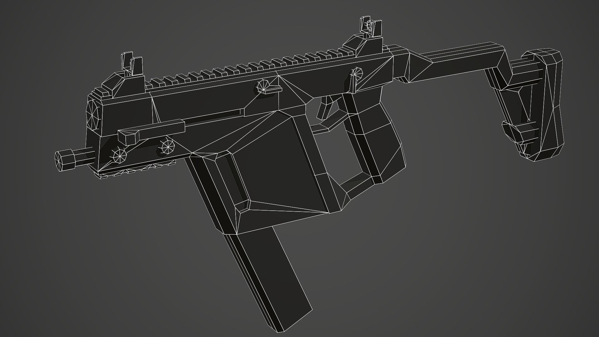 Stylized Kriss Vector SMG Low Poly Mobile Ready Low-poly 3D model_7