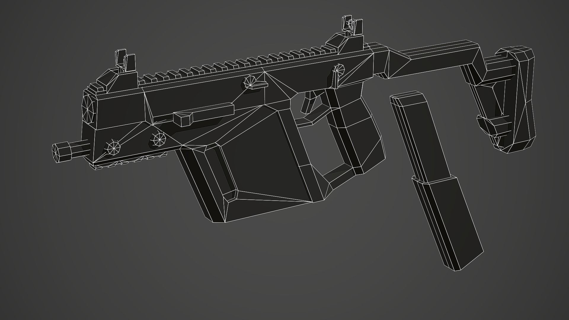 Stylized Kriss Vector SMG Low Poly Mobile Ready Low-poly 3D model_8