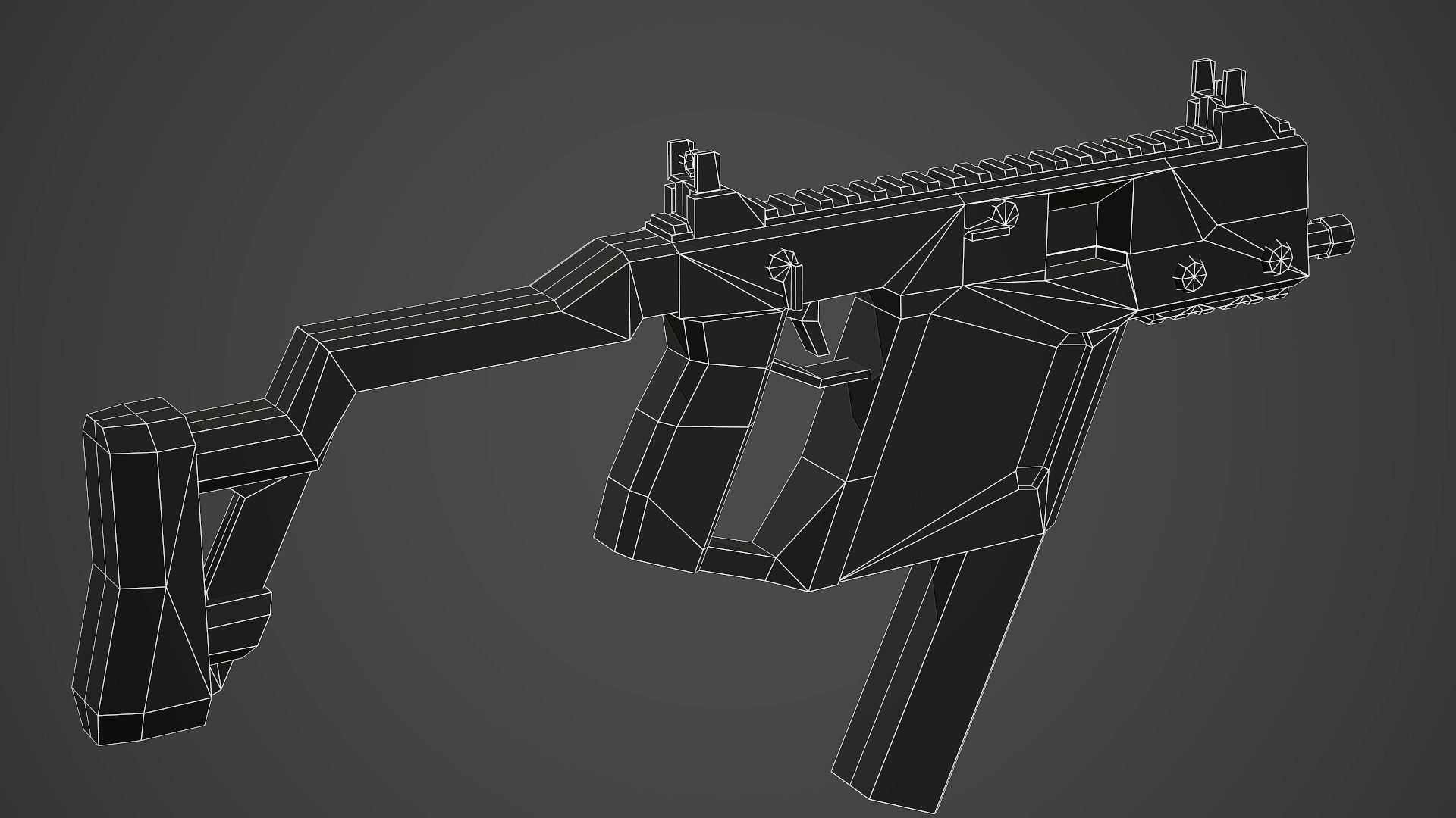 Stylized Kriss Vector SMG Low Poly Mobile Ready Low-poly 3D model_6