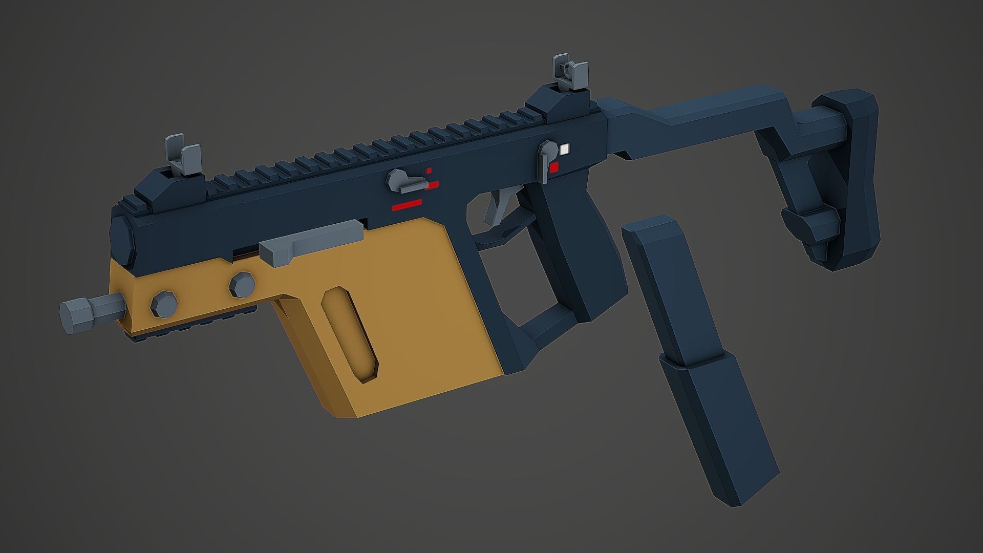 Stylized Kriss Vector SMG Low Poly Mobile Ready Low-poly 3D model_4