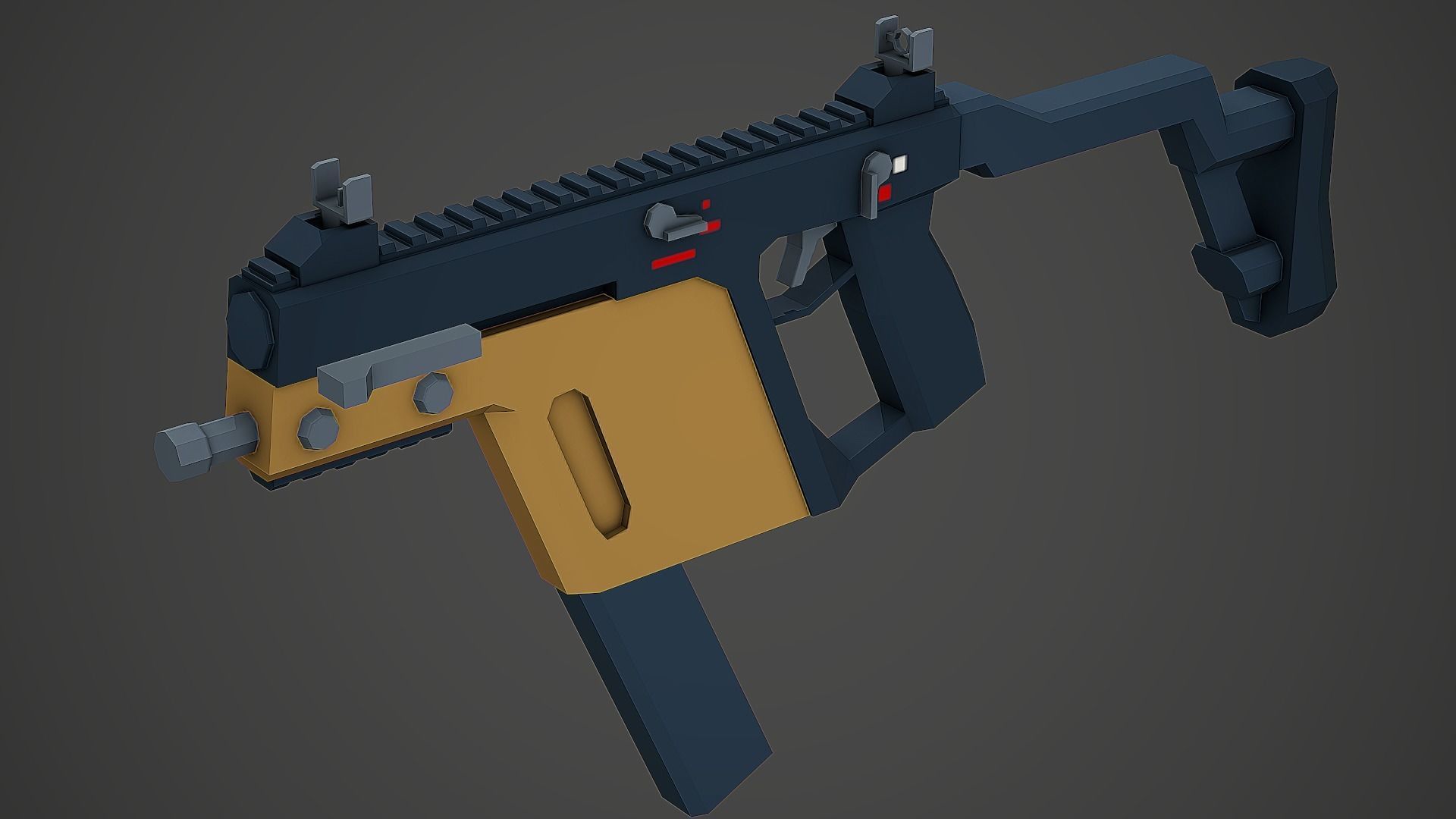 Stylized Kriss Vector SMG Low Poly Mobile Ready Low-poly 3D model_2