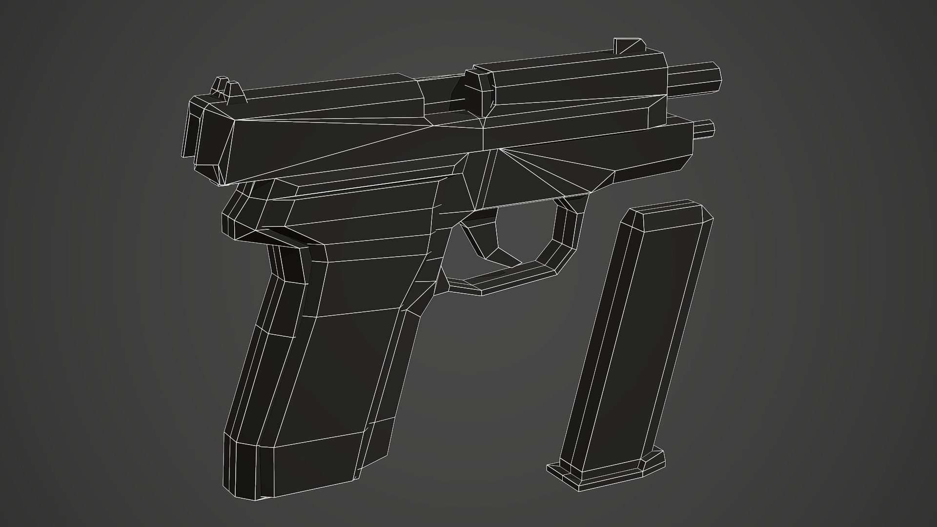 Stylized SIG Sauer P228 Low Poly Mobile Ready Low-poly 3D model_8