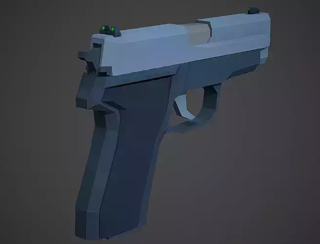 Stylized SIG Sauer P228 Low Poly Mobile Ready