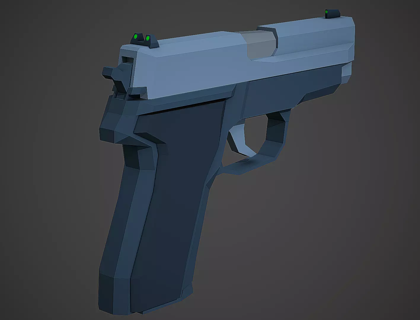 Stylized SIG Sauer P228 Low Poly Mobile Ready Low-poly 3D model_0