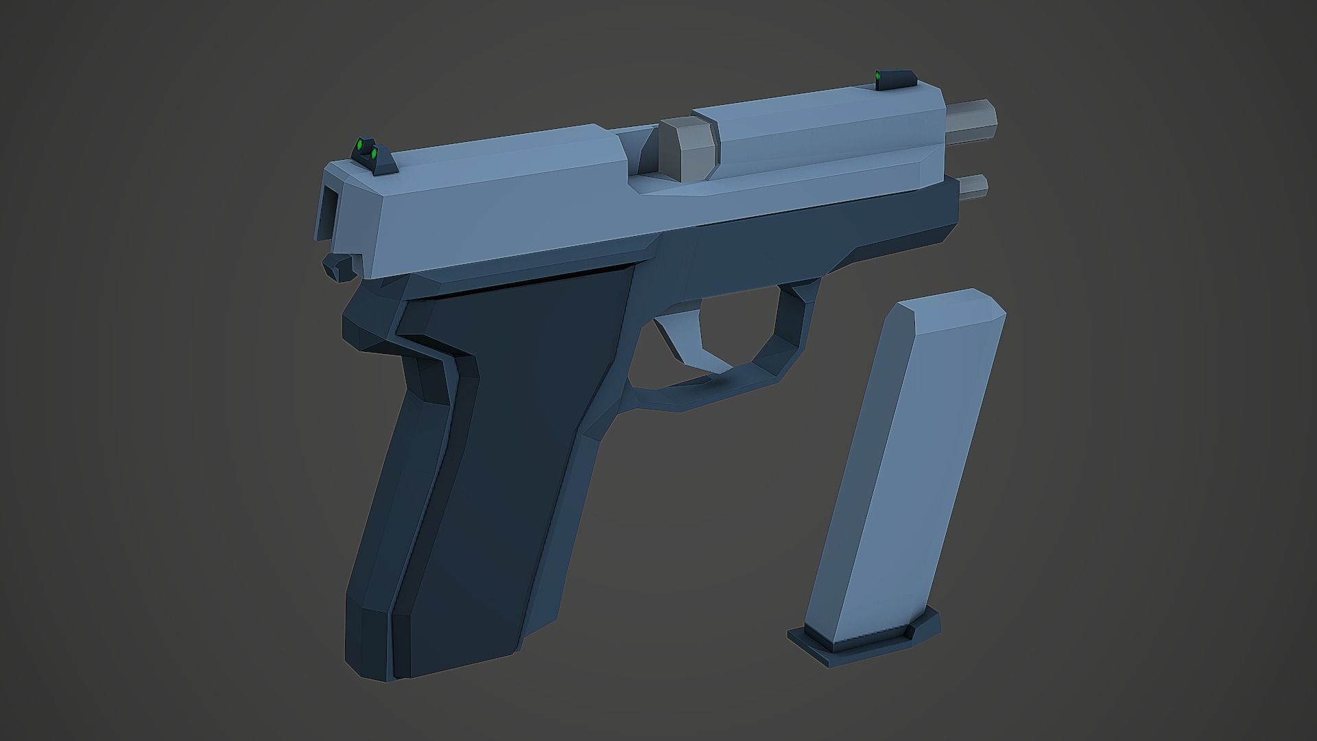 Stylized SIG Sauer P228 Low Poly Mobile Ready Low-poly 3D model_4