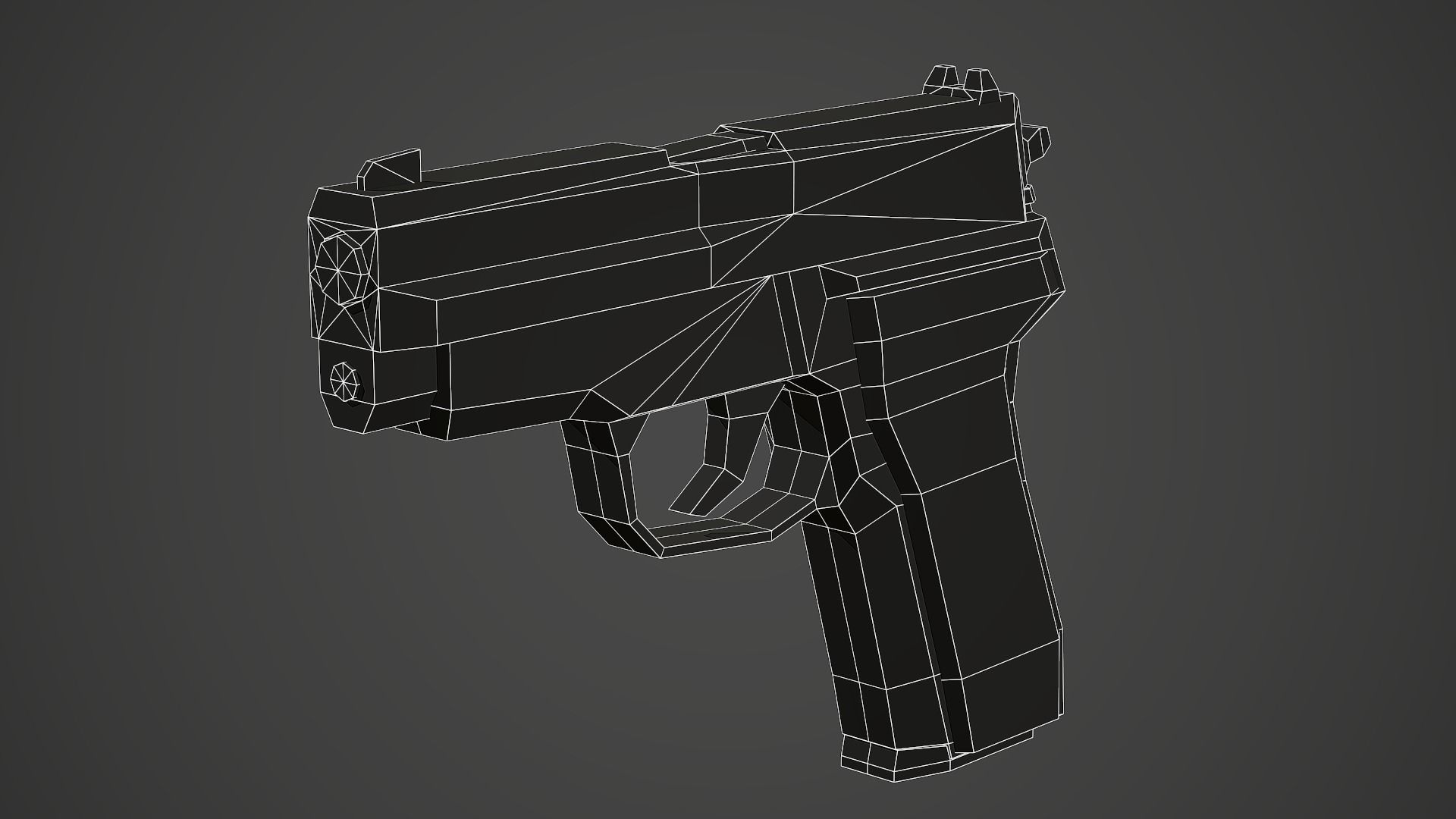 Stylized SIG Sauer P228 Low Poly Mobile Ready Low-poly 3D model_7