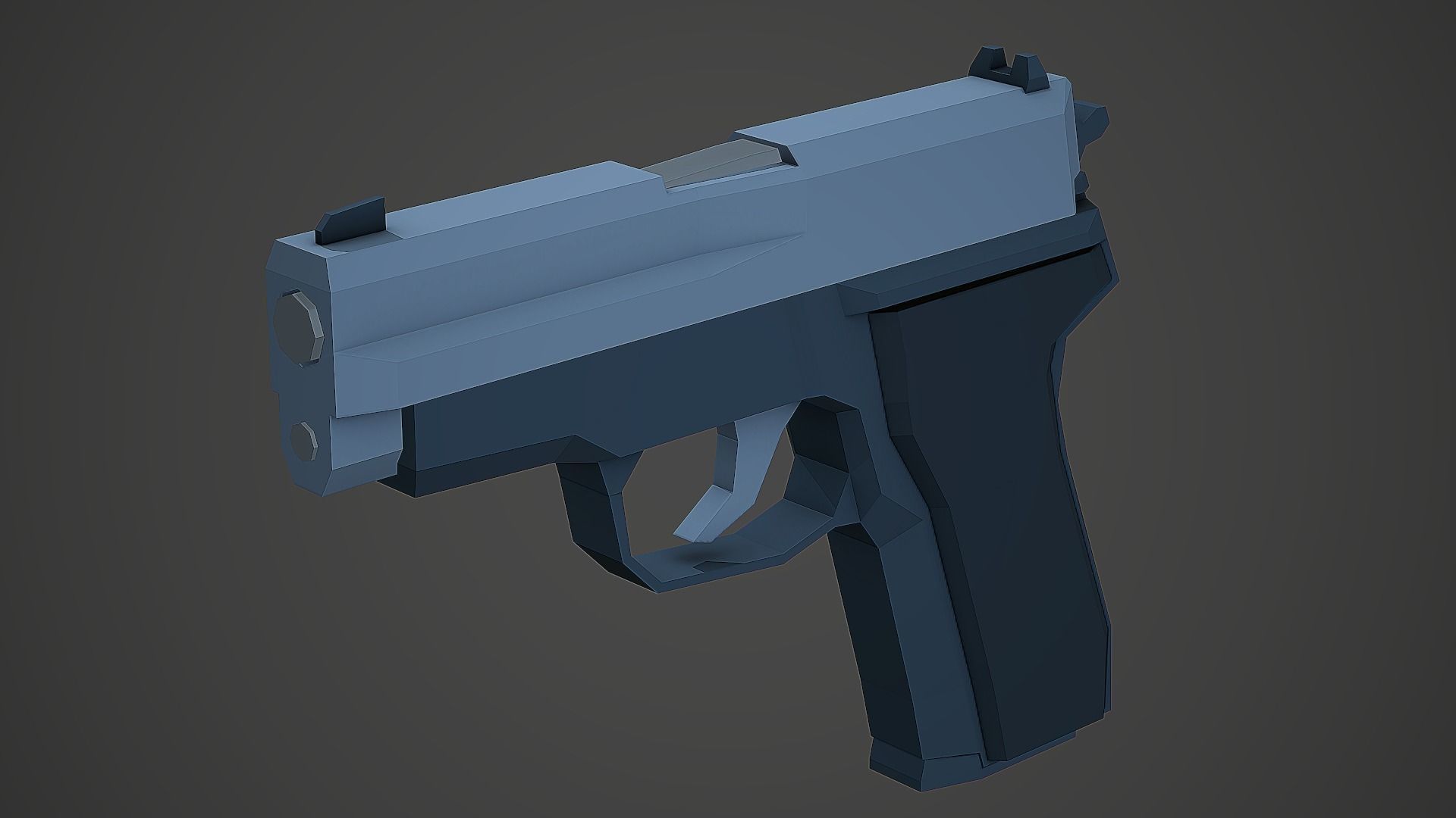 Stylized SIG Sauer P228 Low Poly Mobile Ready Low-poly 3D model_2