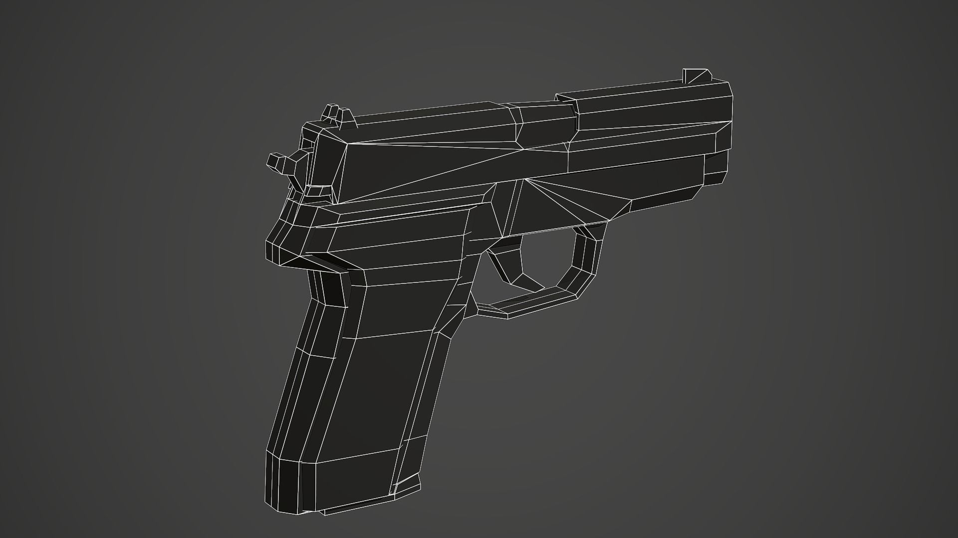Stylized SIG Sauer P228 Low Poly Mobile Ready Low-poly 3D model_6