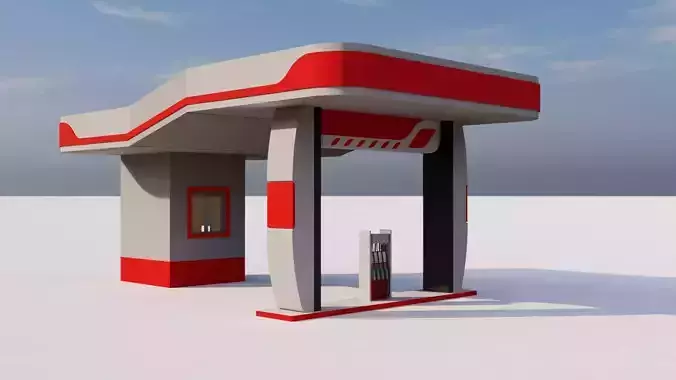 Gas station 3D model
