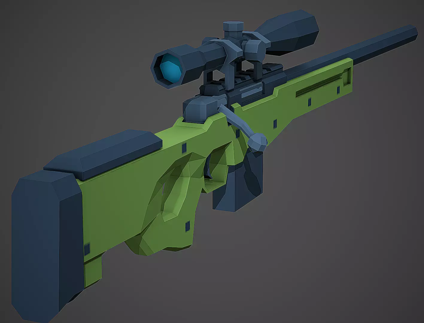 Stylized AWP Sniper Low Poly Mobile Ready Low-poly 3D model_0