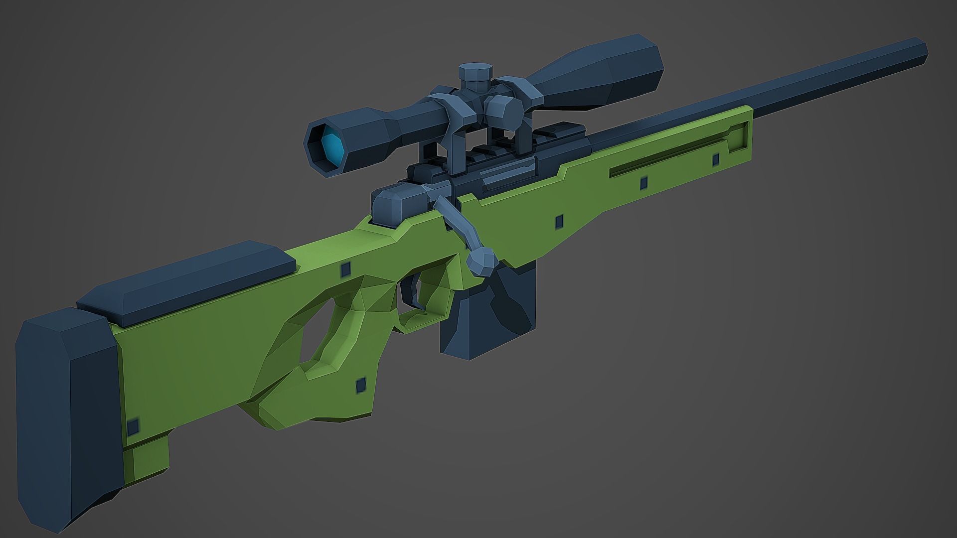 Stylized AWP Sniper Low Poly Mobile Ready Low-poly 3D model_1