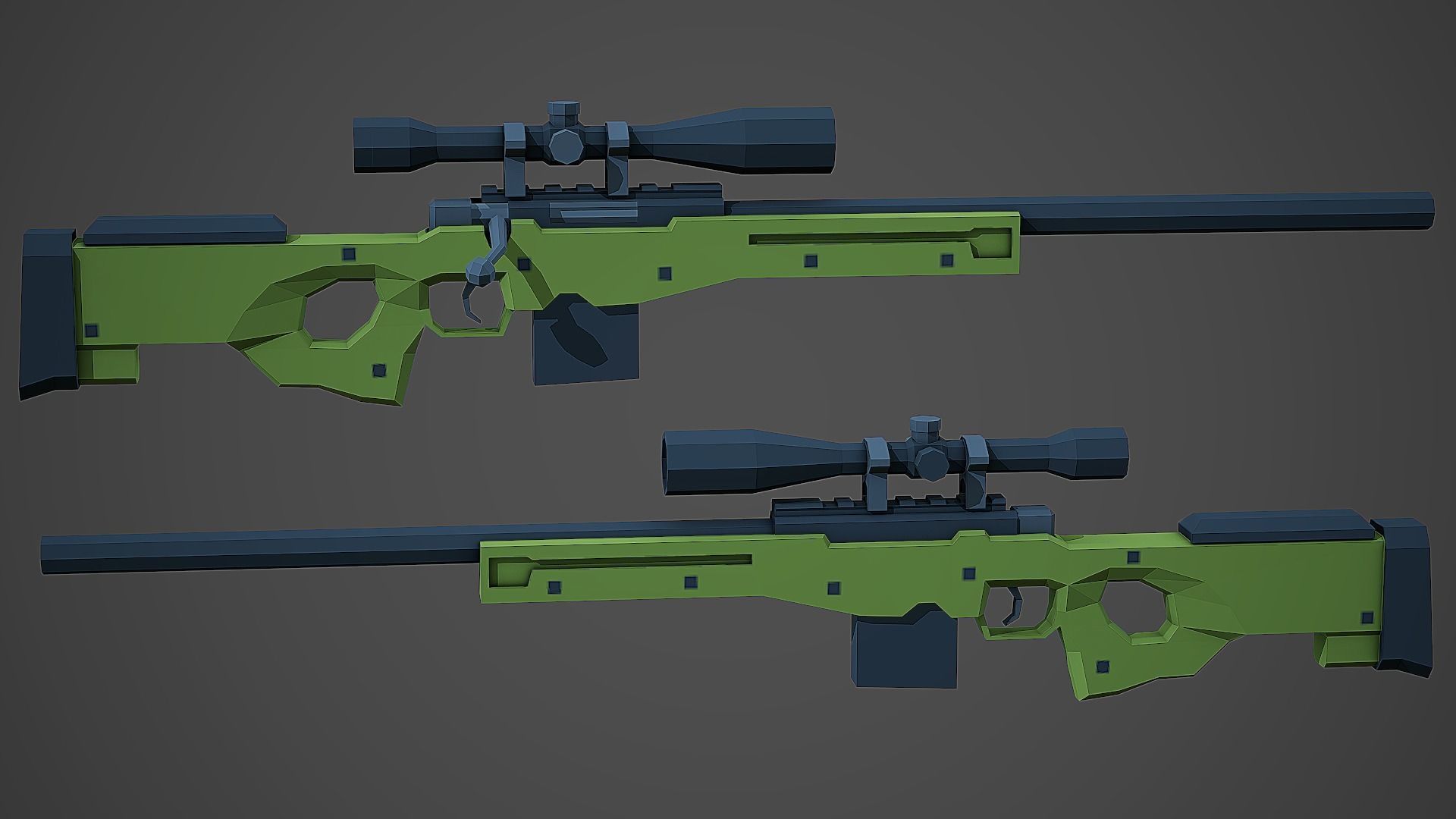 Stylized AWP Sniper Low Poly Mobile Ready Low-poly 3D model_3