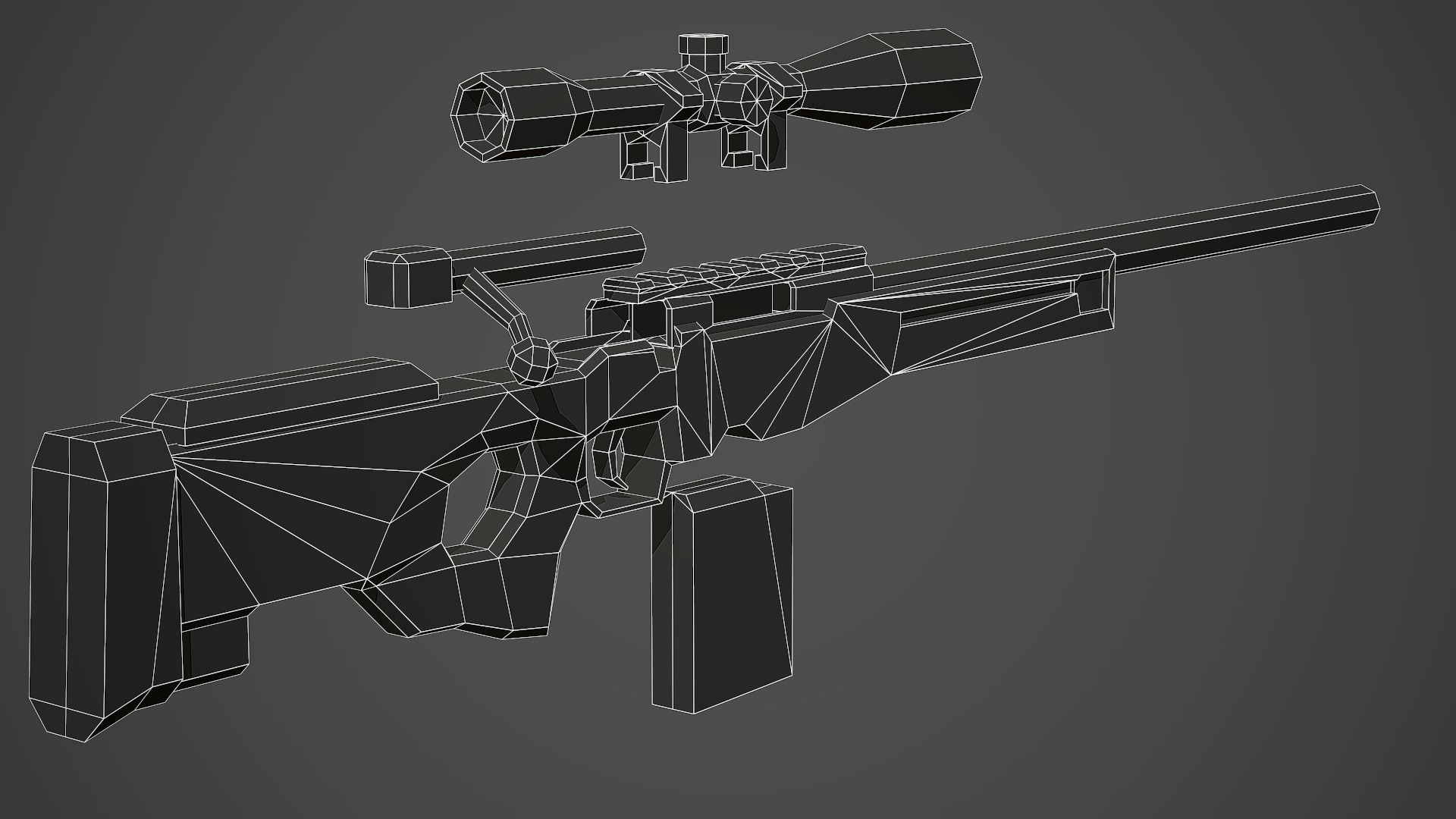 Stylized AWP Sniper Low Poly Mobile Ready Low-poly 3D model_8