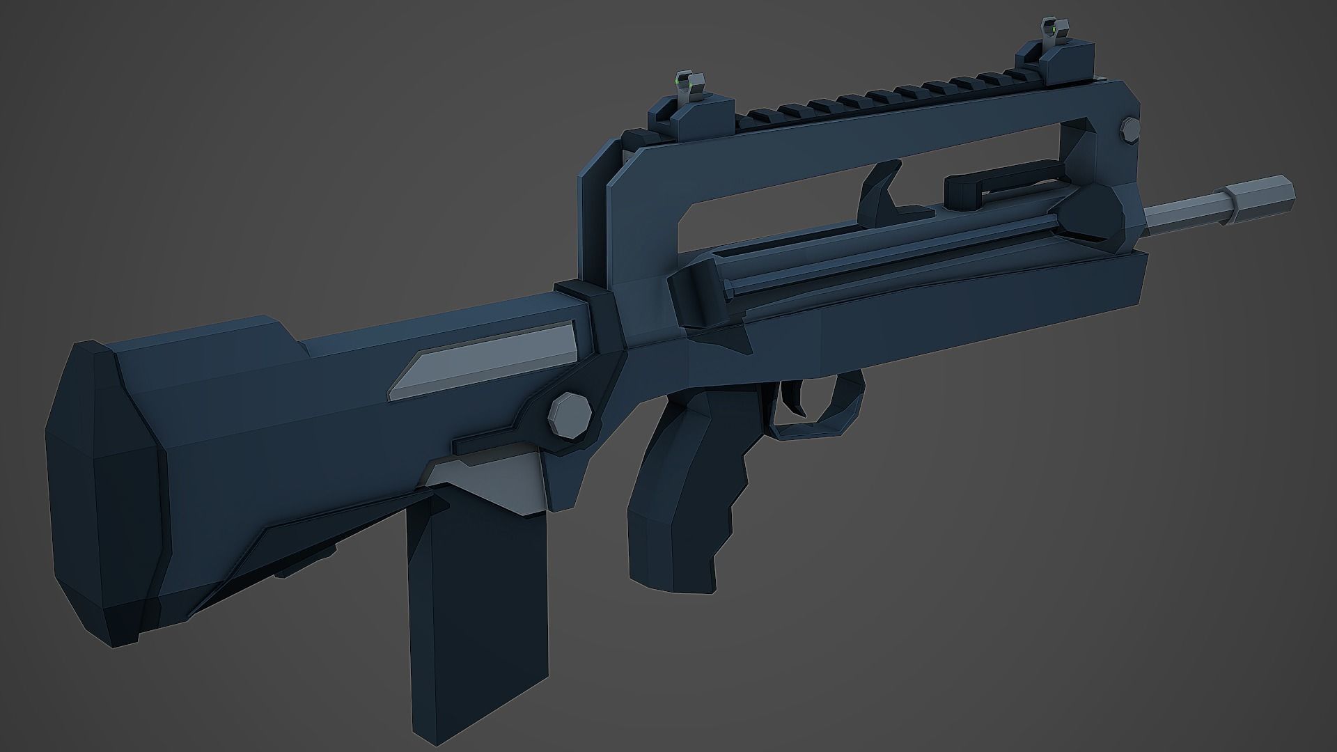 Stylized Famas F1 Low Poly Mobile Ready Low-poly 3D model_1