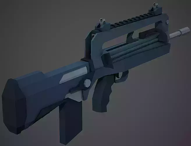 Stylized Famas F1 Low Poly Mobile Ready Low-poly 3D model