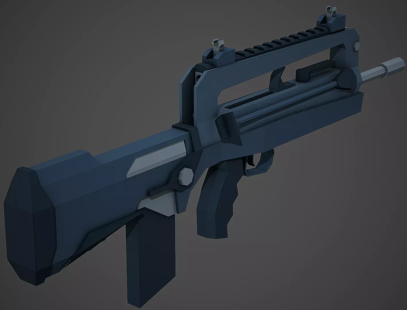 Stylized Famas F1 Low Poly Mobile Ready Low-poly 3D model_0