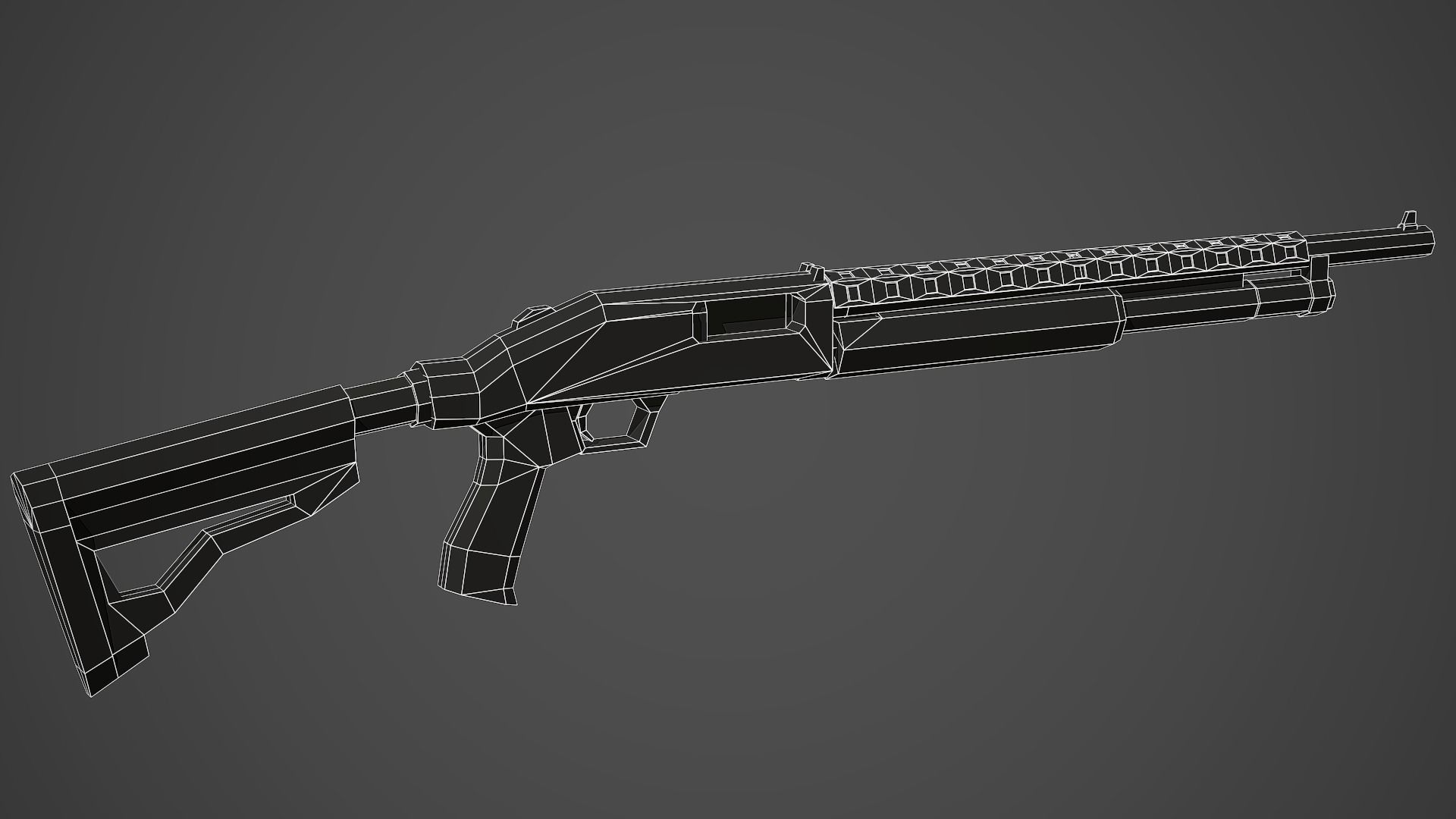 Stylized Mossberg 500 Shotgun Low Poly Mobile Ready Low-poly 3D model_8