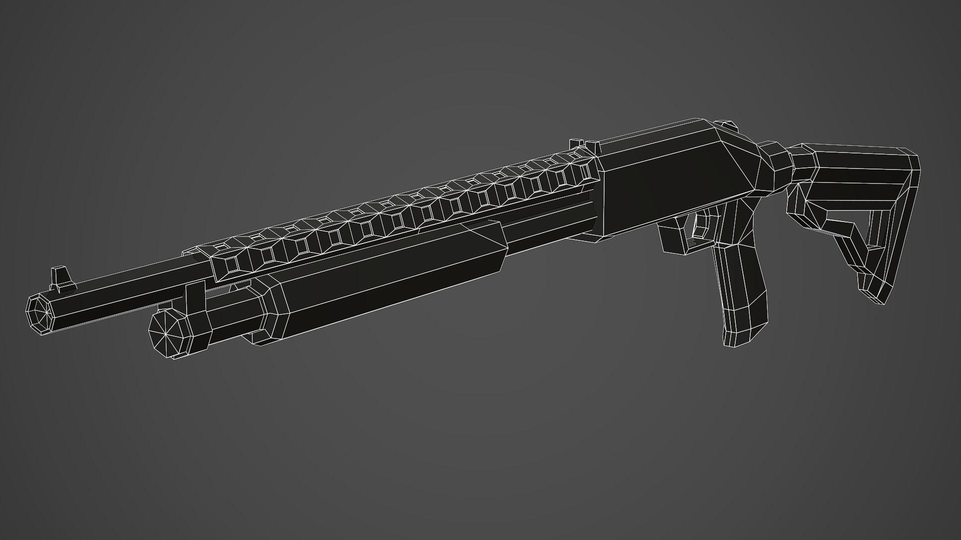 Stylized Mossberg 500 Shotgun Low Poly Mobile Ready Low-poly 3D model_7