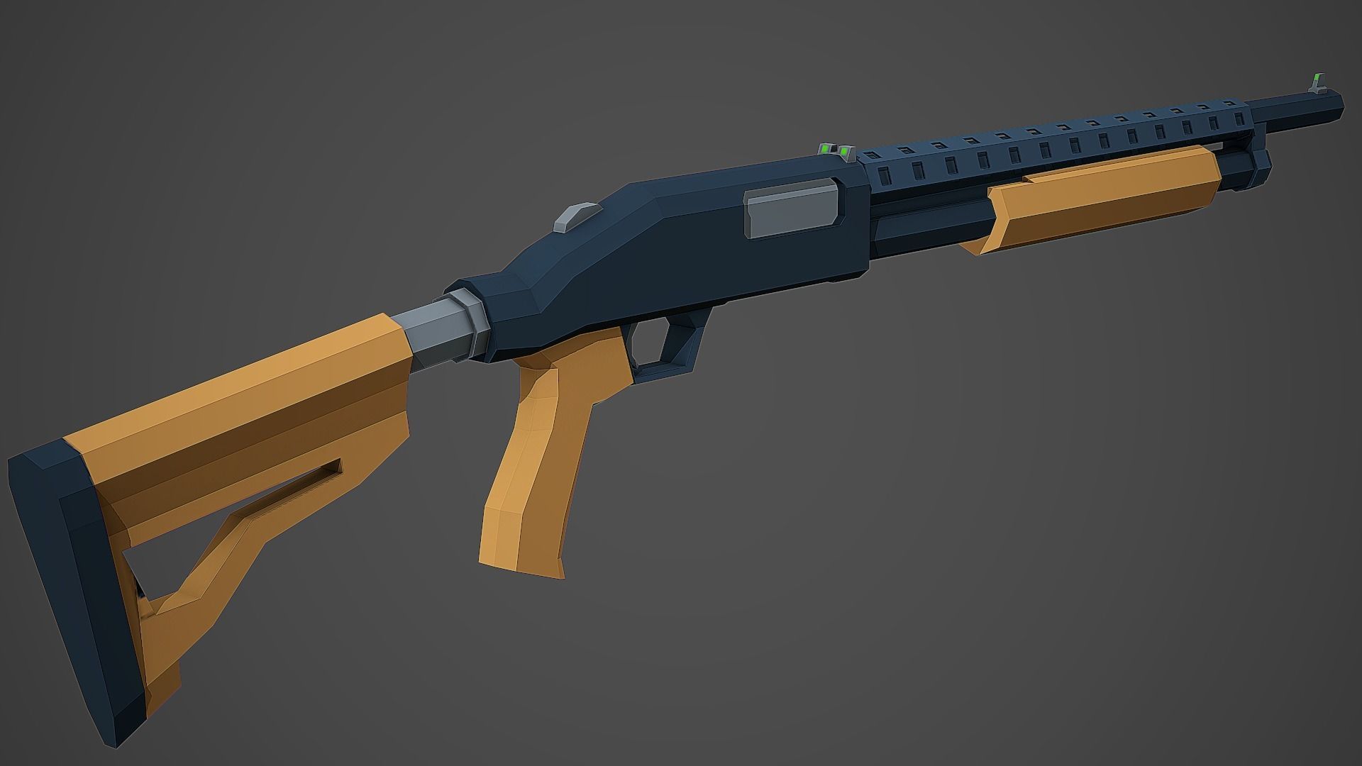 Stylized Mossberg 500 Shotgun Low Poly Mobile Ready Low-poly 3D model_1