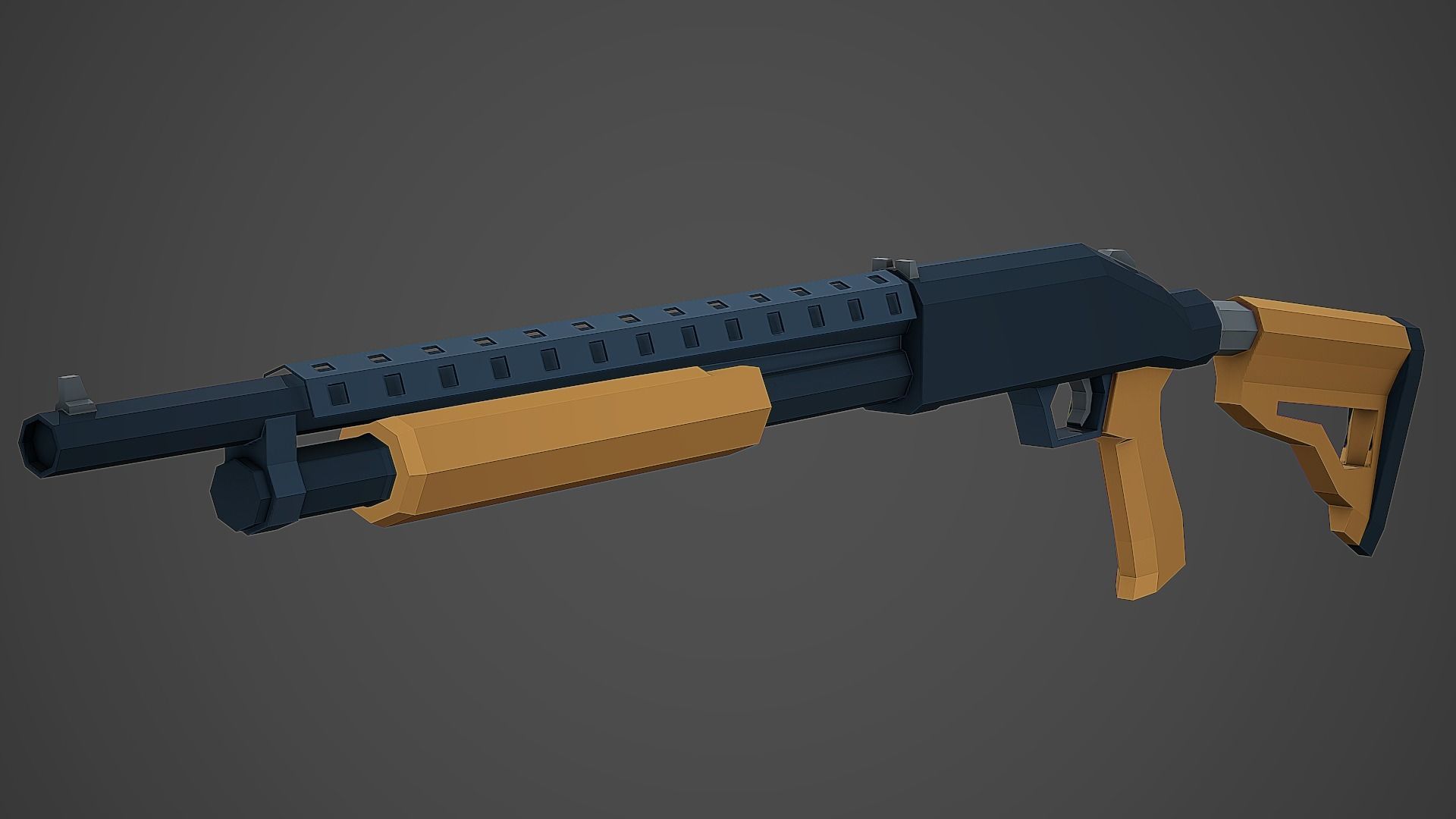 Stylized Mossberg 500 Shotgun Low Poly Mobile Ready Low-poly 3D model_2