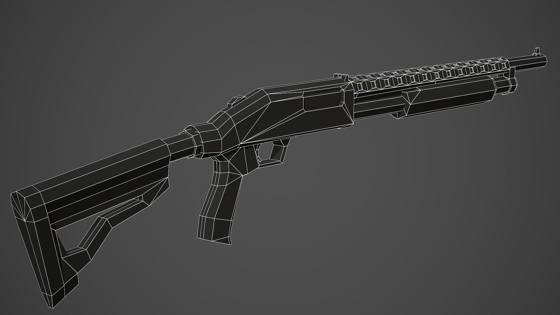 Stylized Mossberg 500 Shotgun Low Poly Mobile Ready Low-poly 3D model_6
