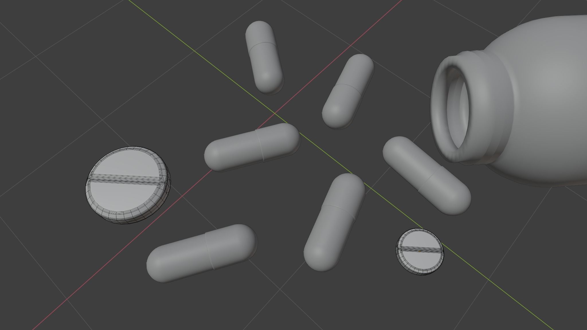  pill bottle and  capsule 3D model_5