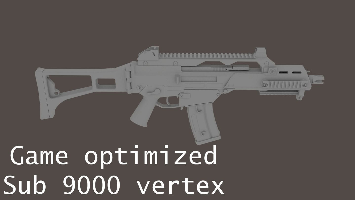 G36C carbine rifle Low-Res Low-poly 3D model