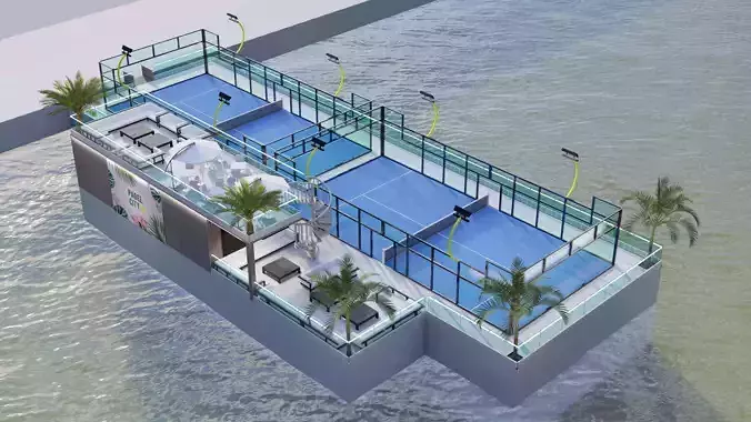 Real Project Padel City with Pubs 3D model