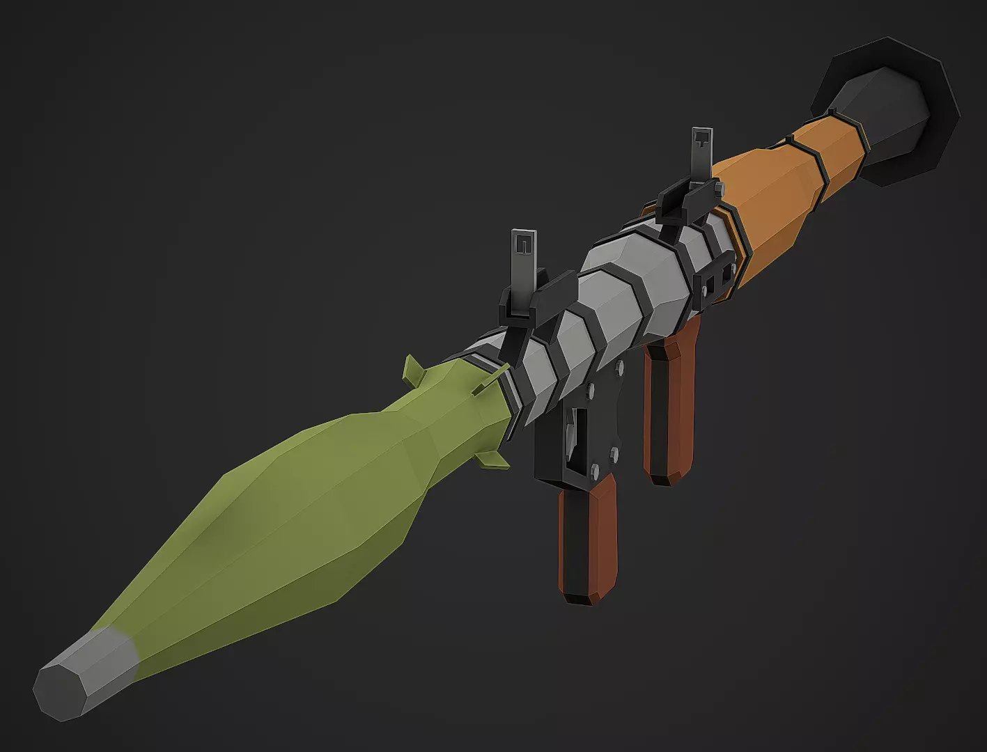 Stylized RPG-7 Low Poly Mobile Ready Low-poly 3D model_0