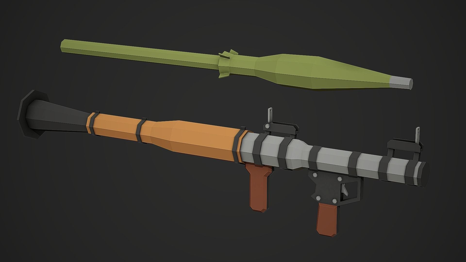 Stylized RPG-7 Low Poly Mobile Ready Low-poly 3D model_4
