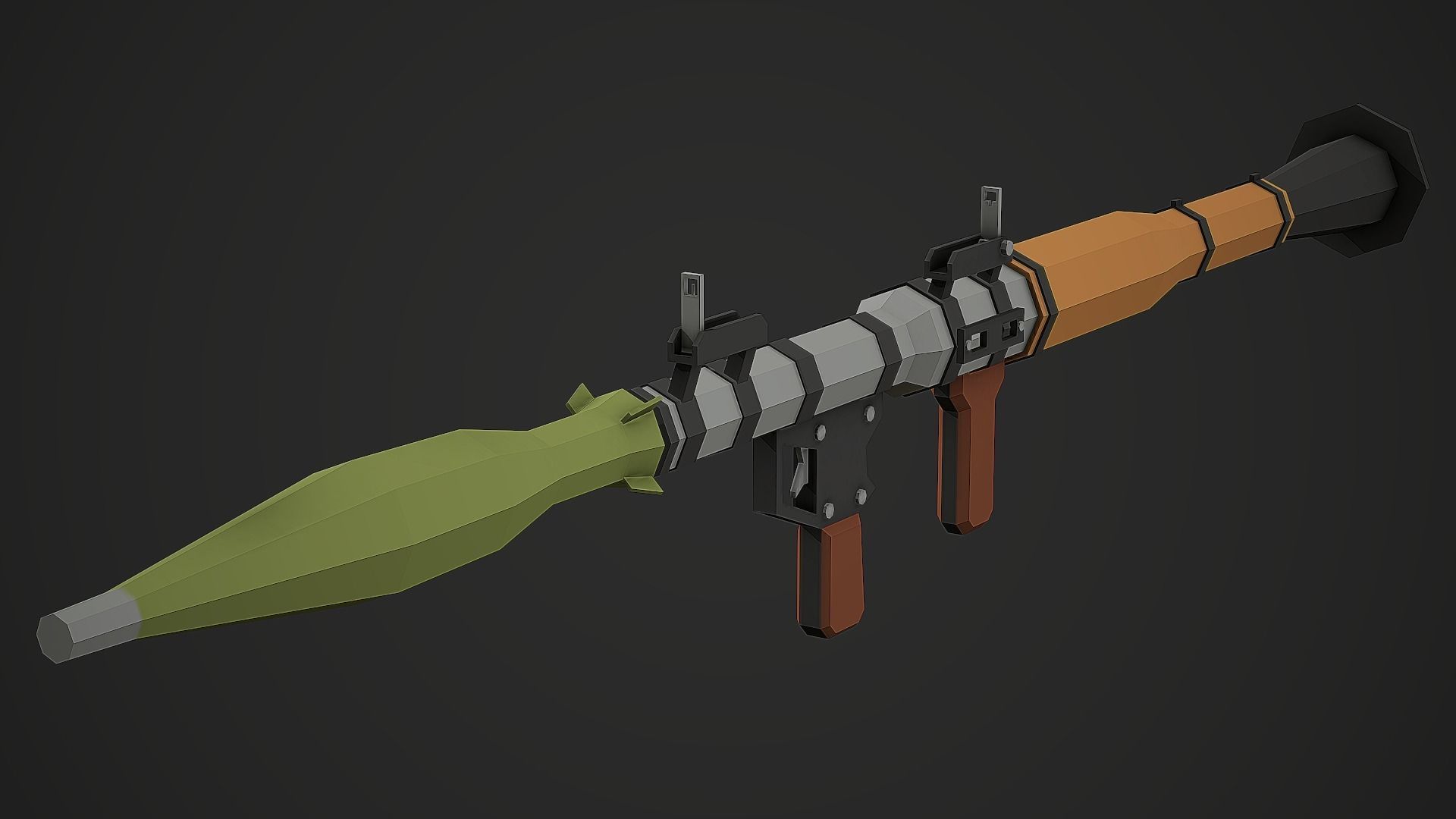 Stylized RPG-7 Low Poly Mobile Ready Low-poly 3D model_1