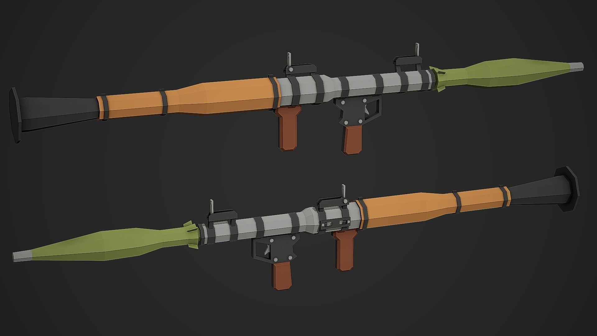 Stylized RPG-7 Low Poly Mobile Ready Low-poly 3D model_3
