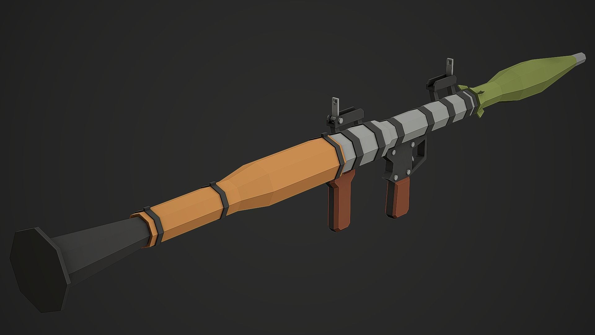 Stylized RPG-7 Low Poly Mobile Ready Low-poly 3D model_2