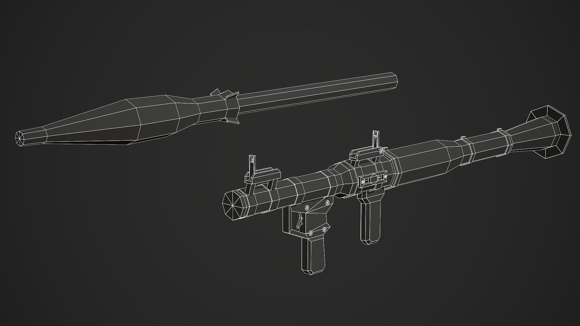 Stylized RPG-7 Low Poly Mobile Ready Low-poly 3D model_8