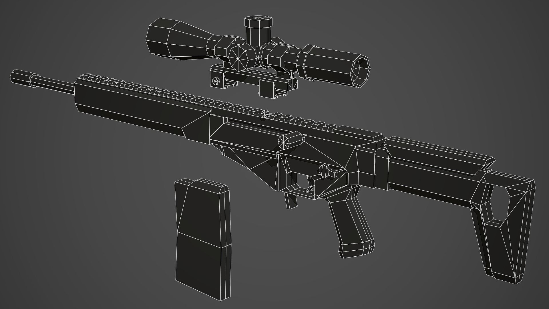 3D model Stylized SVCh Rifle Low Poly Mobile Ready VR / AR / low-poly ...