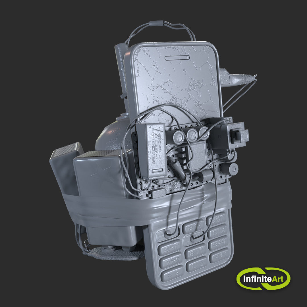 Explosive device Low-poly 3D model_11