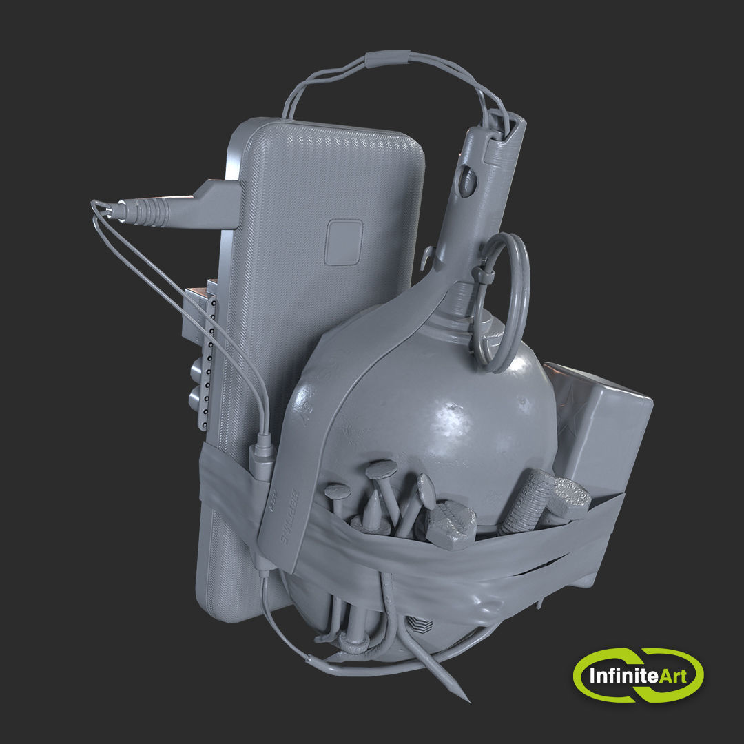 Explosive device Low-poly 3D model_13