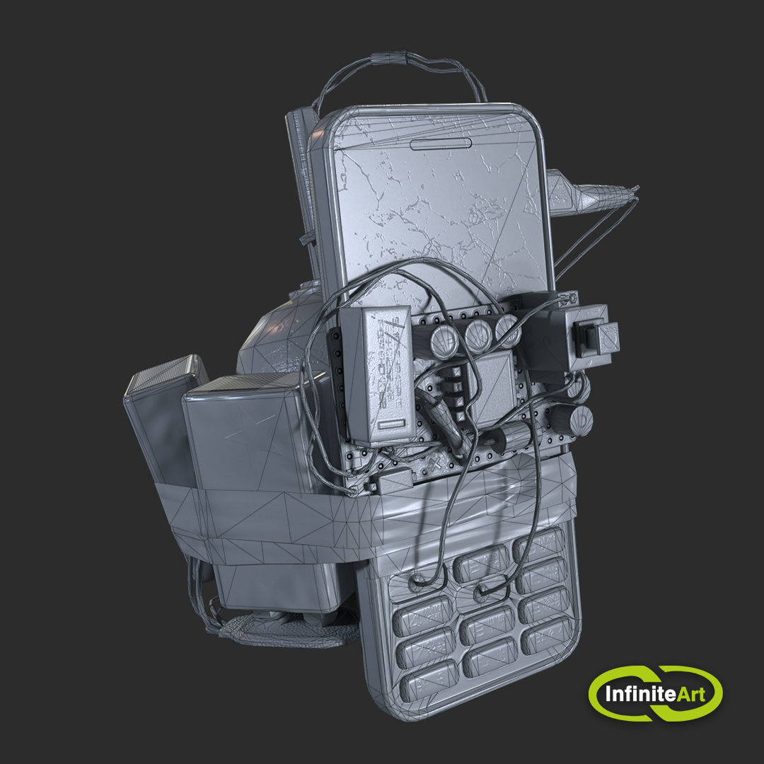 Explosive device Low-poly 3D model_12