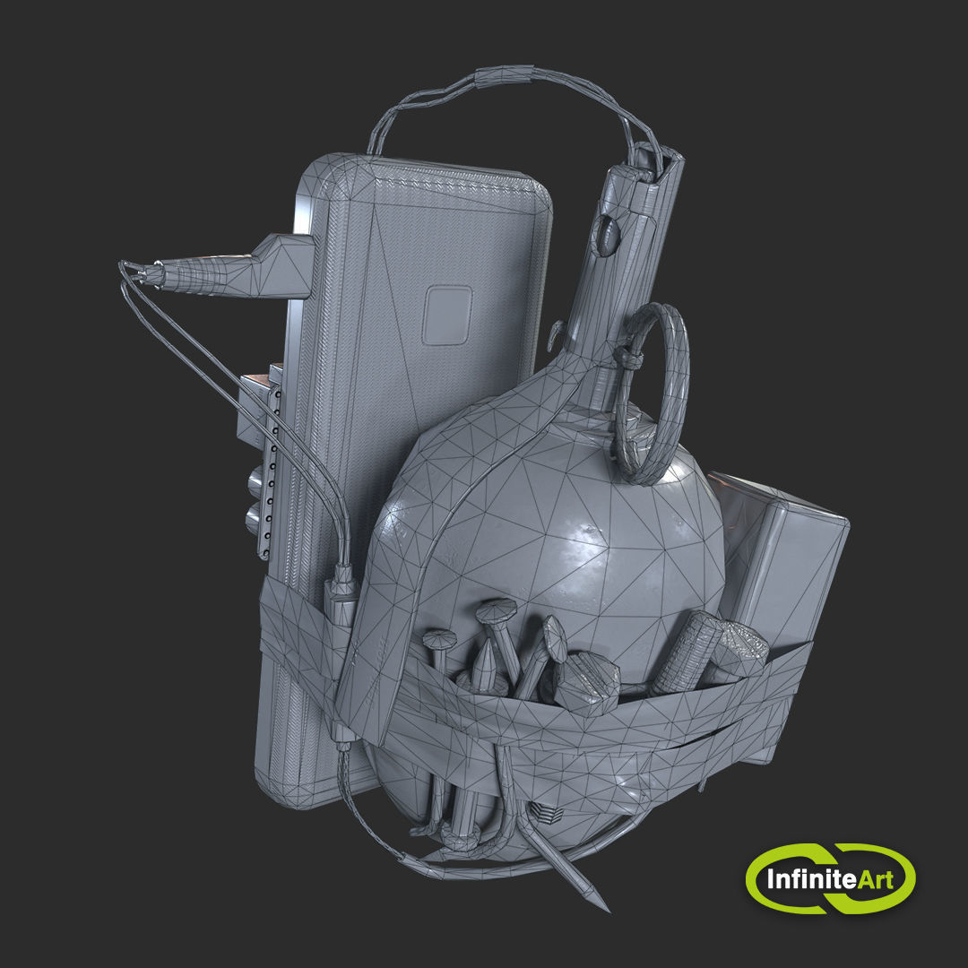Explosive device Low-poly 3D model_14
