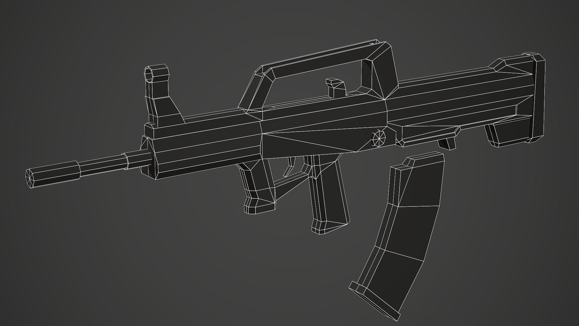 Stylized QBZ-95 Rifle Low Poly Mobile Ready Low-poly 3D model_8