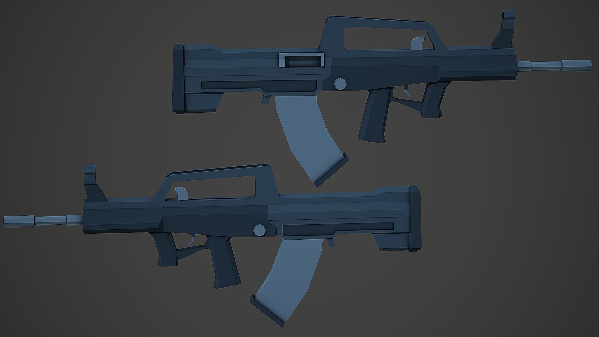 Stylized QBZ-95 Rifle Low Poly Mobile Ready Low-poly 3D model_3