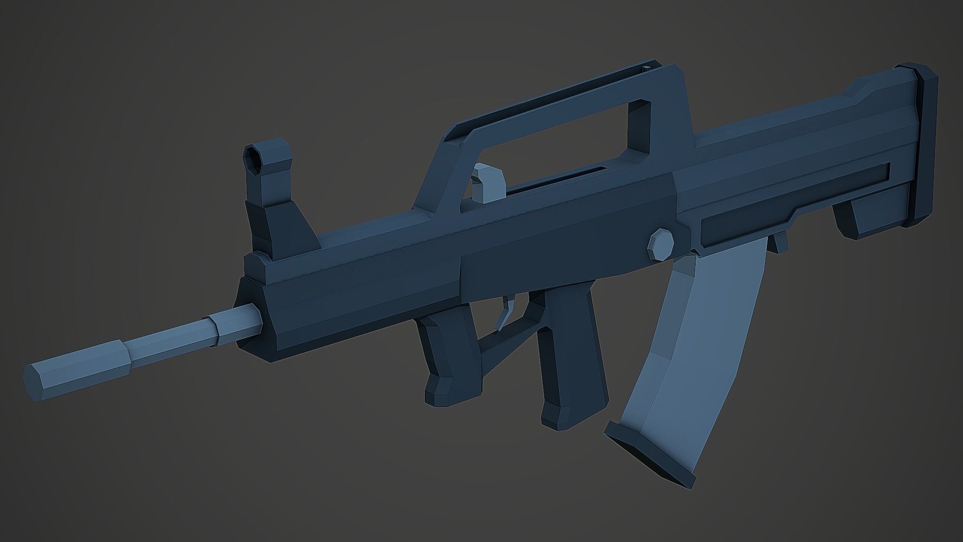 Stylized QBZ-95 Rifle Low Poly Mobile Ready Low-poly 3D model_2
