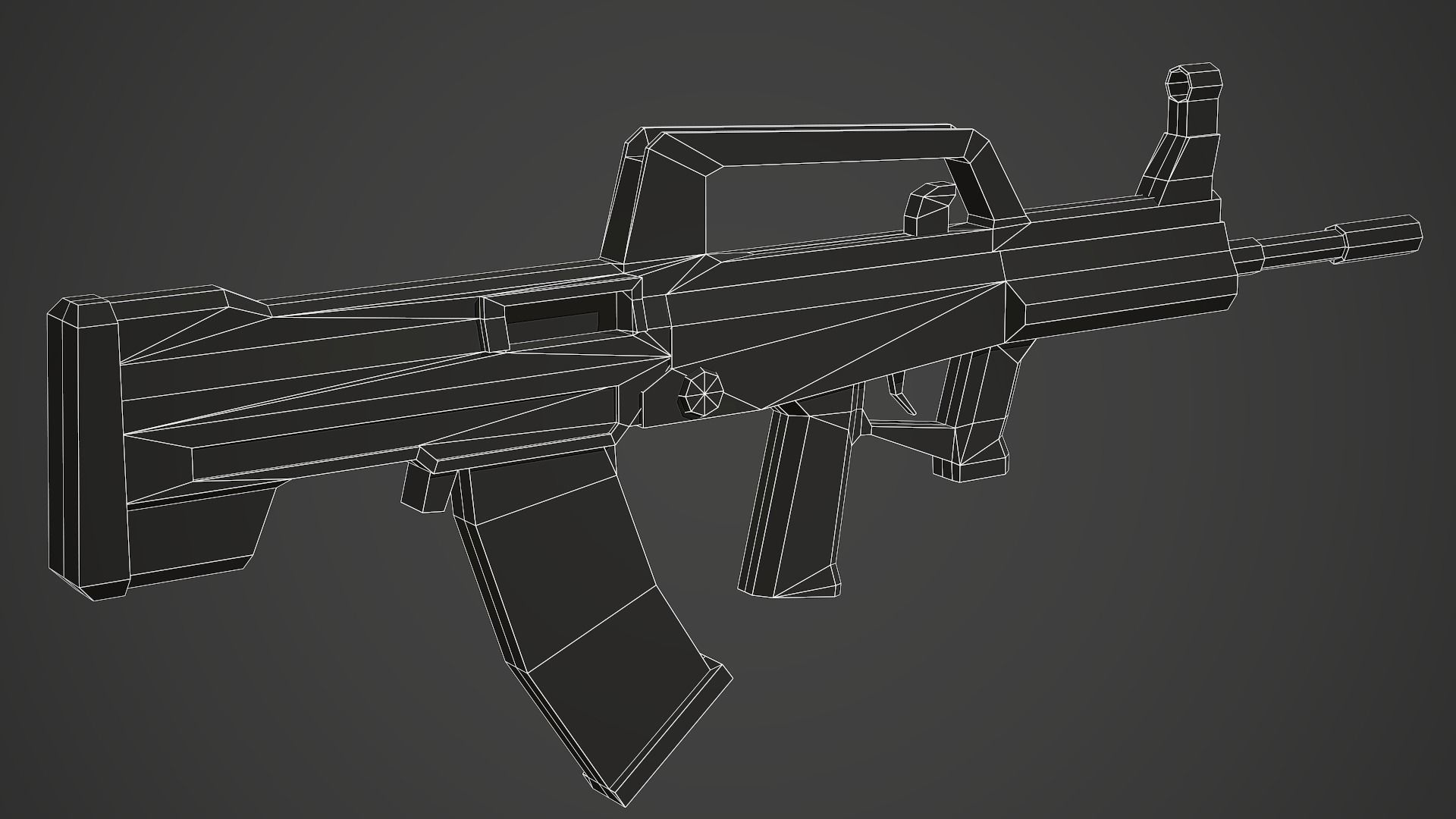Stylized QBZ-95 Rifle Low Poly Mobile Ready Low-poly 3D model_6